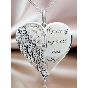 Piece of My Heart Has Wings Pendant Necklace